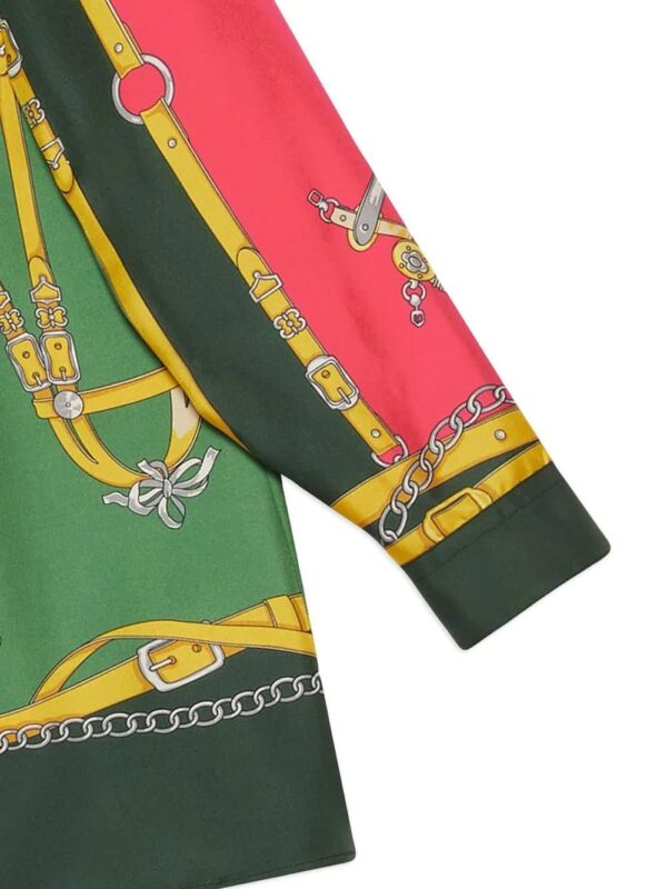 Gucci  Harness-print silk shirt - Image 3