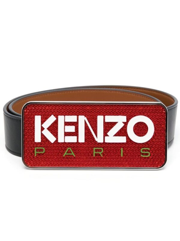 Louis Vuitton logo plaque leather belt