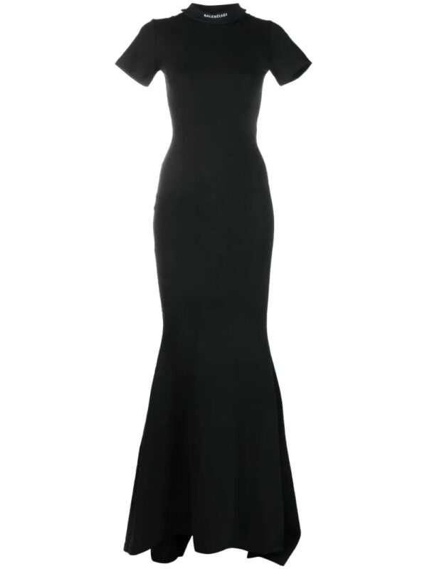 Balenciaga  logo-embroidered gown
