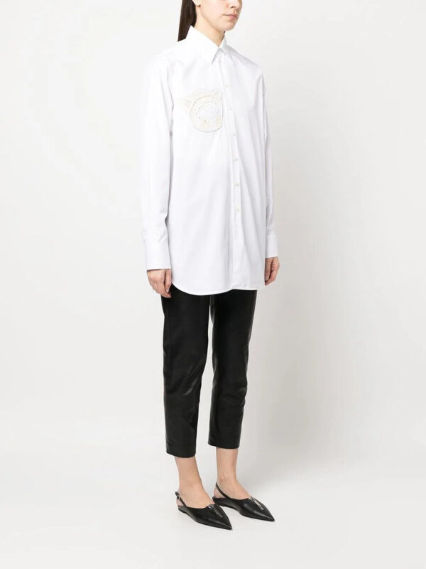Stella McCartney  crochet-patch long-sleeve shirt - Image 3