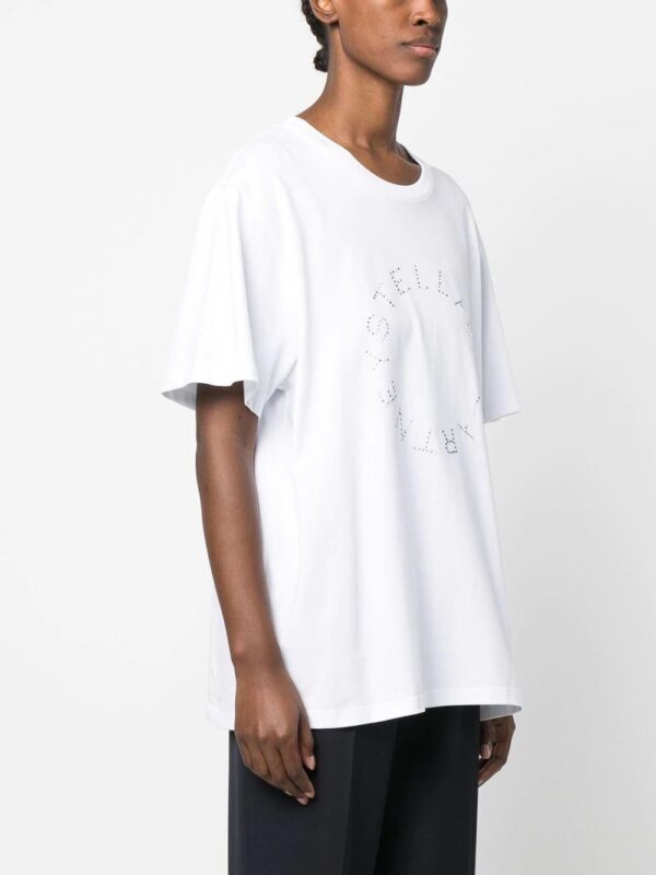 Stella McCartney  rhinestone-logo short-sleeved T-shirt - Image 3