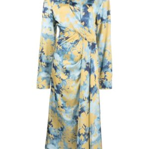 Off-White  floral-print wrap shirtdress
