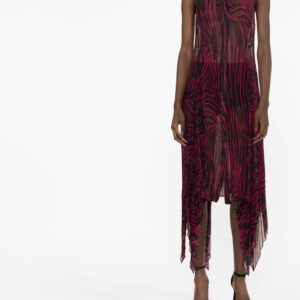 Versace abstract-print plissé dress