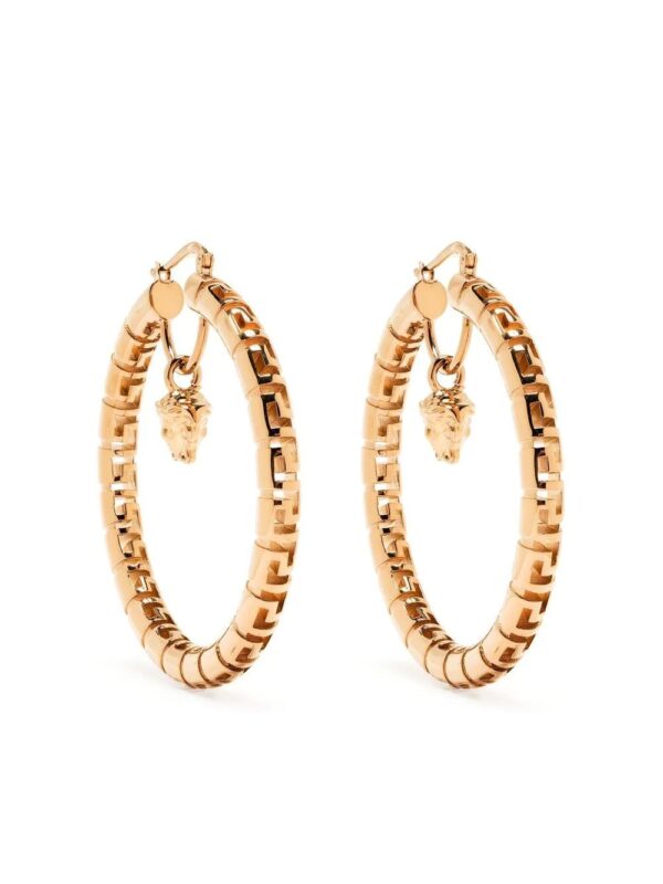 Versace  embossed Greca Medusa hoop earrings