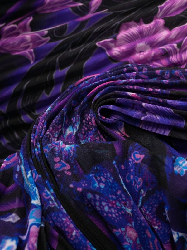 Versace Orchid Barocco-print pleated shirtdress - Image 5