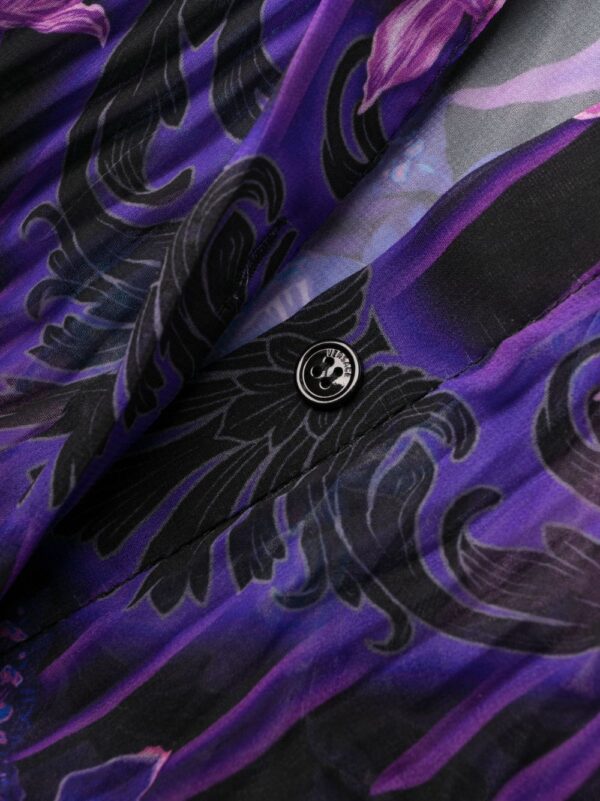 Versace Orchid Barocco-print pleated shirtdress - Image 6