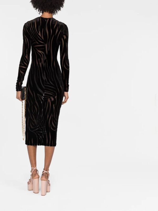 Versace  zebra-pattern midi dress - Image 4