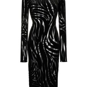 Versace zebra-pattern midi dress