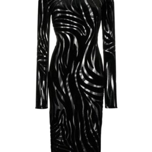 Versace zebra-pattern midi dress