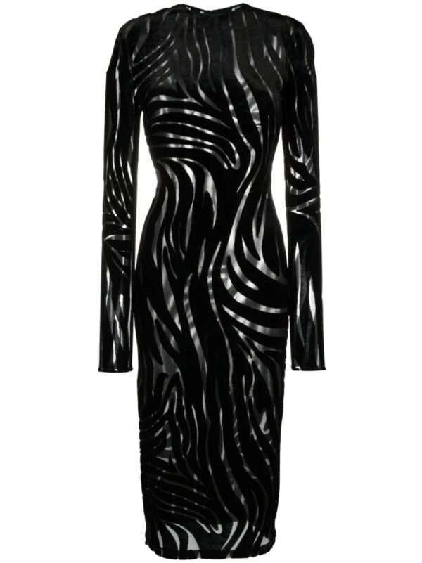 Versace  zebra-pattern midi dress