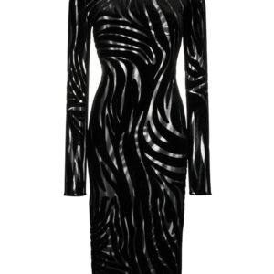 Versace zebra-pattern midi dress