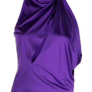 Versace slash-detail halterneck top