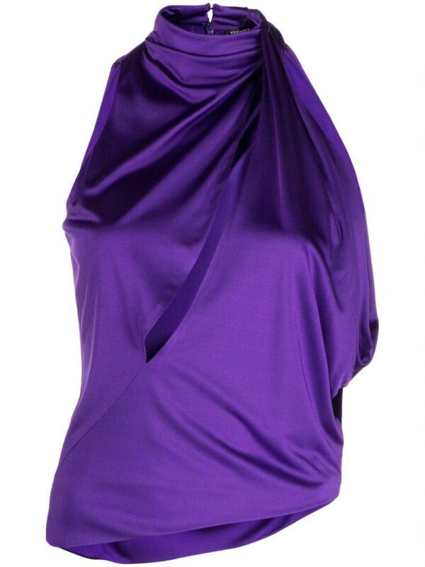 Versace  slash-detail halterneck top