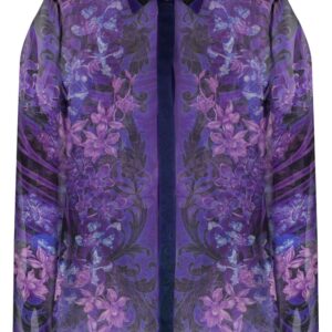 Versace floral-print silk blouse