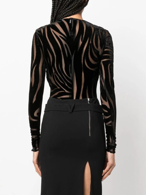 Versace  Zebra Velvet long-sleeve bodysuit - Image 4