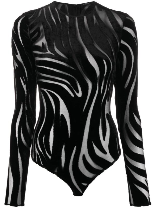 Versace  Zebra Velvet long-sleeve bodysuit