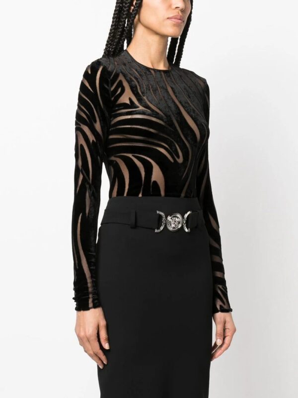 Versace  Zebra Velvet long-sleeve bodysuit - Image 3