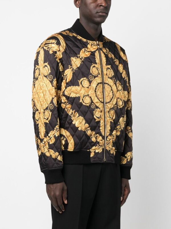 Versace Maschera Baroque-print quilted bomber jacket - Image 3