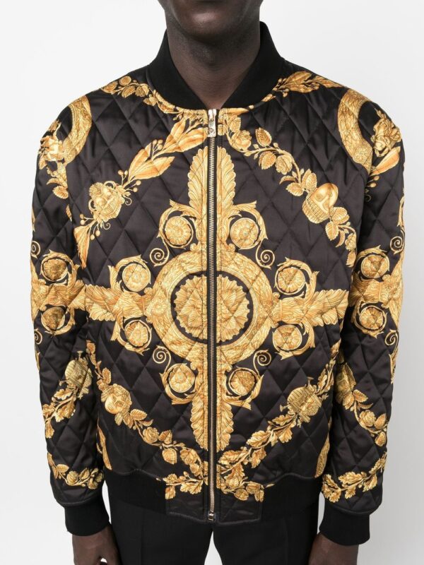 Versace Maschera Baroque-print quilted bomber jacket - Image 2
