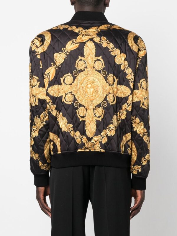 Versace Maschera Baroque-print quilted bomber jacket - Image 4