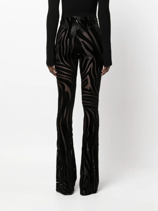 Versace  zebra devoré-effect flared trousers - Image 4
