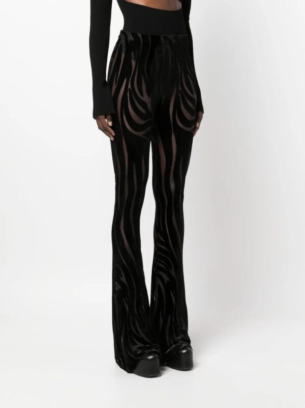 Versace  zebra devoré-effect flared trousers - Image 3