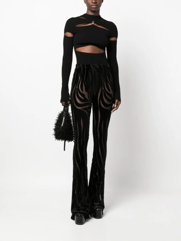 Versace  zebra devoré-effect flared trousers - Image 2