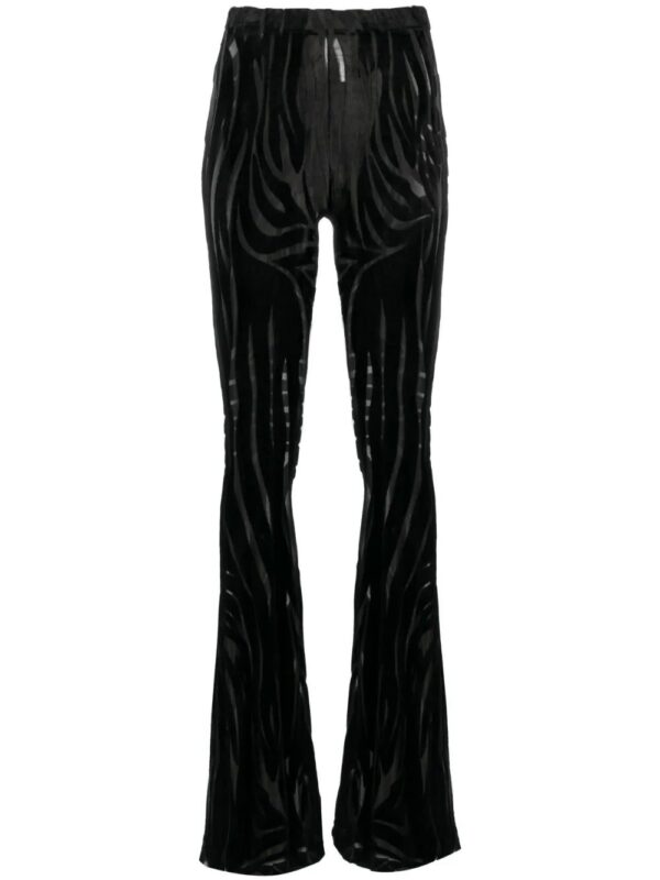 Versace  zebra devoré-effect flared trousers