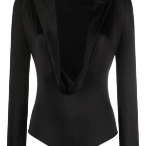 Versace cowl-neck long-sleeved bodysuit