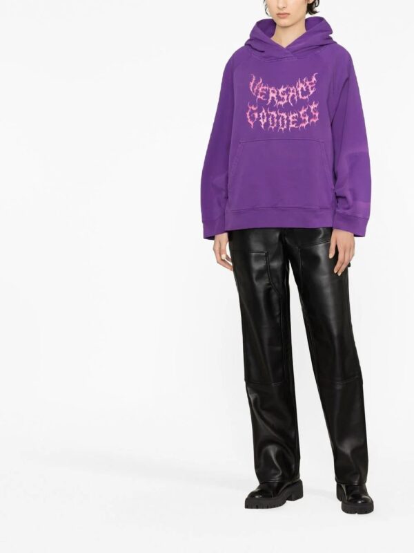 Versace  graphic-print cotton hoodie - Image 2