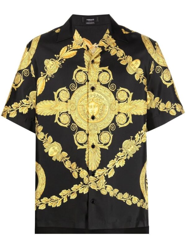 Versace  Greca-print silk shirt