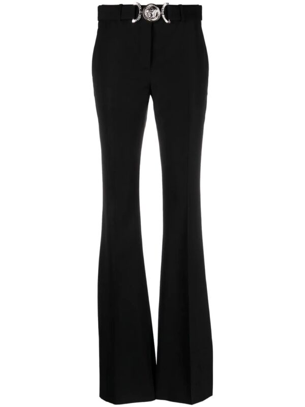 Versace  silver medusa-plaque flared trousers