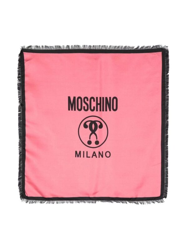 Moschino  logo-print fringed silk foulard