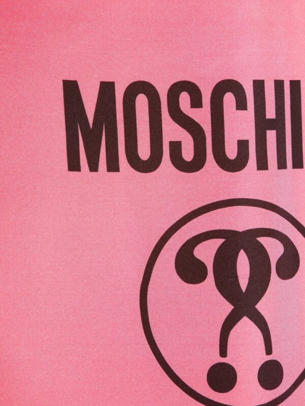Moschino  logo-print fringed silk foulard - Image 2