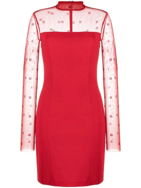 Givenchy  4G-print tulle-panelled minidress