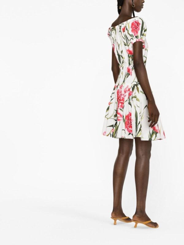 Dolce & Gabbana Carnation-print flared minidress - Image 4
