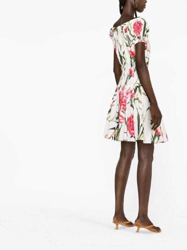Dolce & Gabbana  Carnation-print flared minidress - Image 4