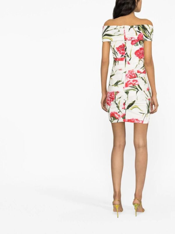 Dolce & Gabbana  floral-print off-shoulder dress - Image 3