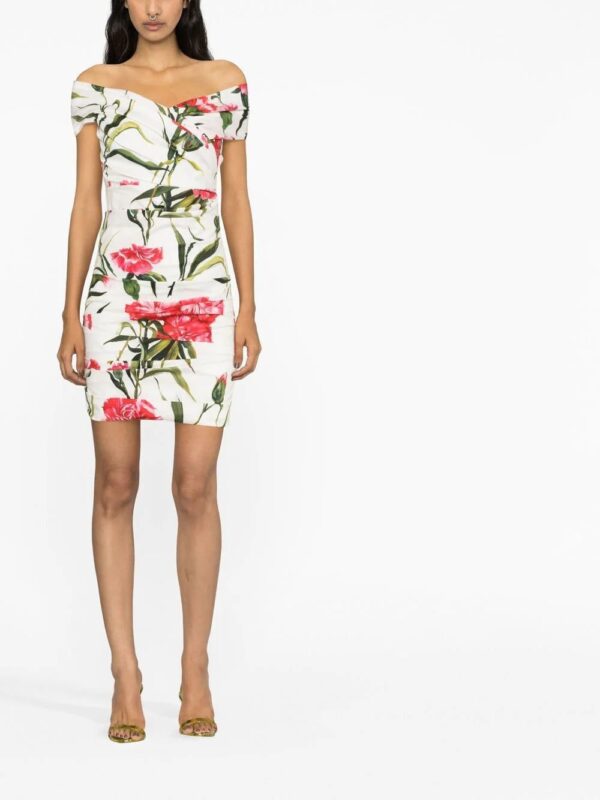 Dolce & Gabbana  floral-print off-shoulder dress - Image 2