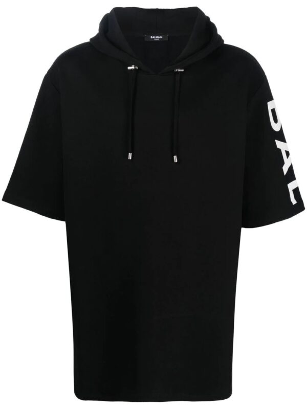 Balmain  logo-print short-sleeve hoodie
