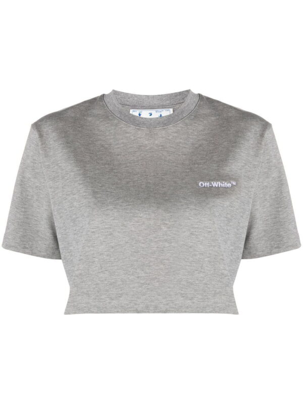 Off-White  logo-embroidered cotton T-shirt