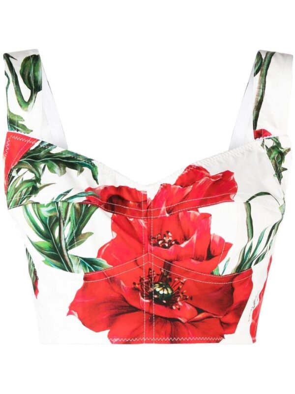 Dolce & Gabbana  floral-print corset top