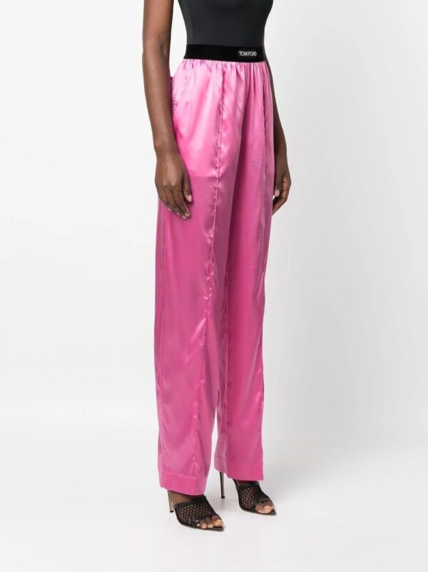 TOM FORD  logo-waistband straight-leg trousers - Image 3