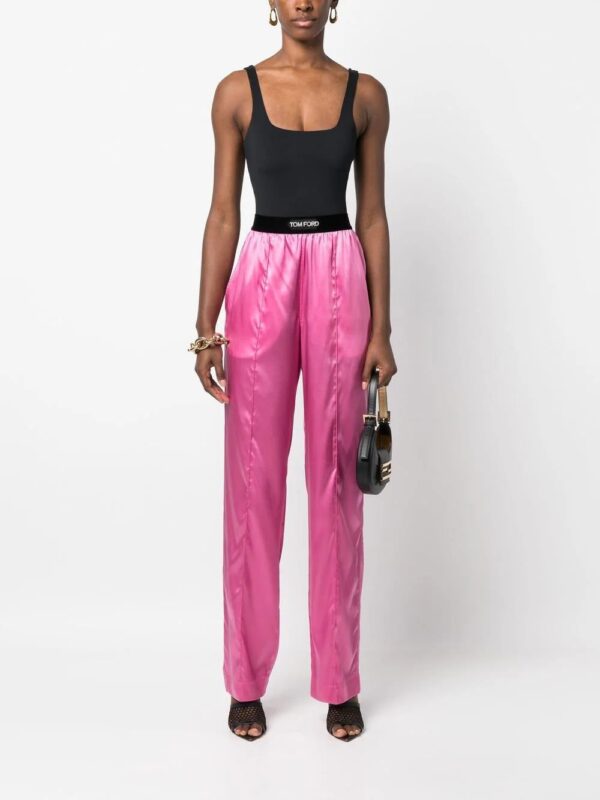TOM FORD  logo-waistband straight-leg trousers - Image 2