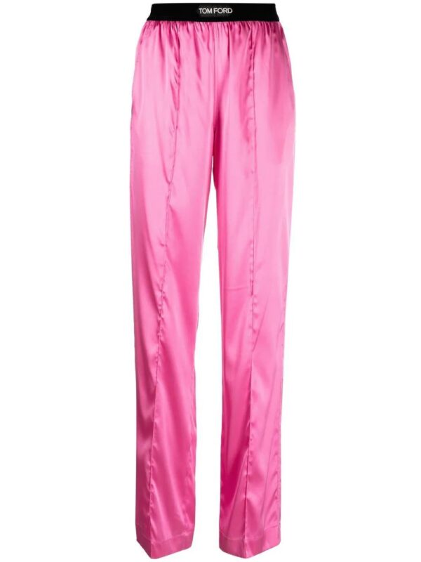 TOM FORD  logo-waistband straight-leg trousers