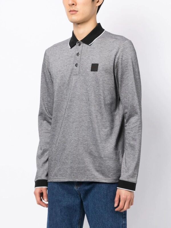 BOSS  logo-patch long-sleeved polo shirt - Image 2
