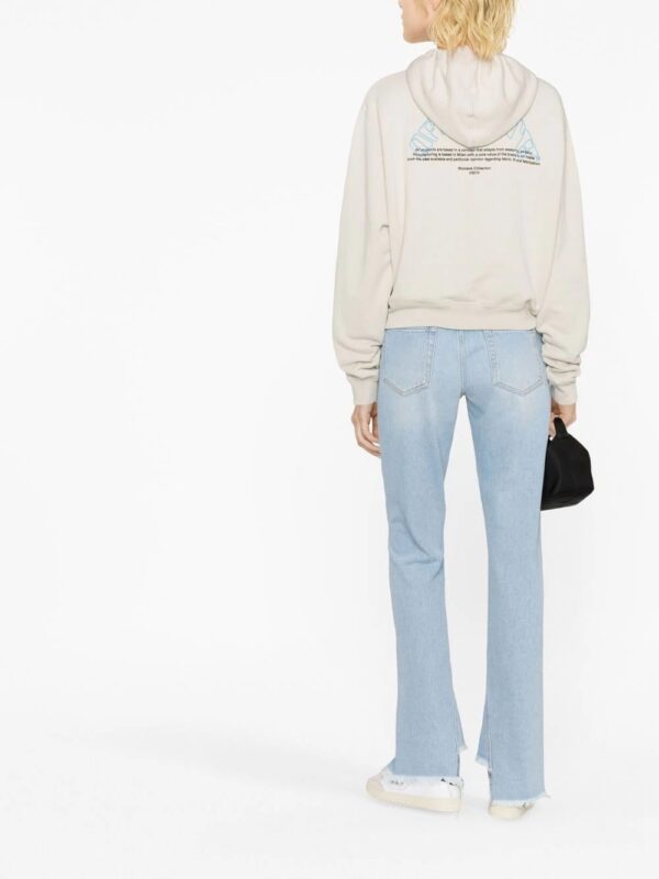 Off-White  embroidered-logo cotton hoodie - Image 4