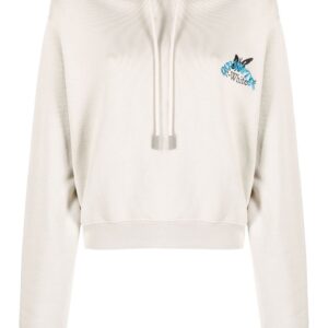 Off-White  embroidered-logo cotton hoodie