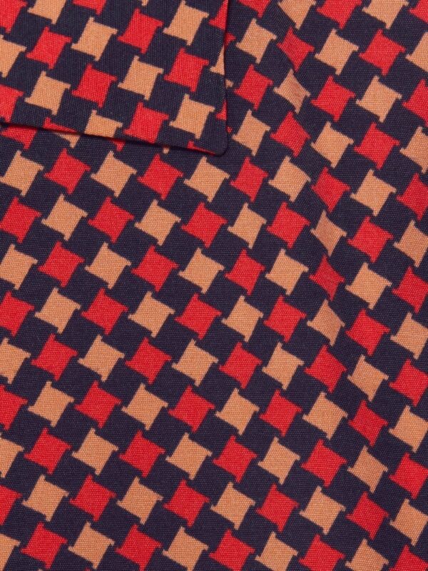Gucci  Red Geometric Houndstooth Print Bowling Shirt - Image 2
