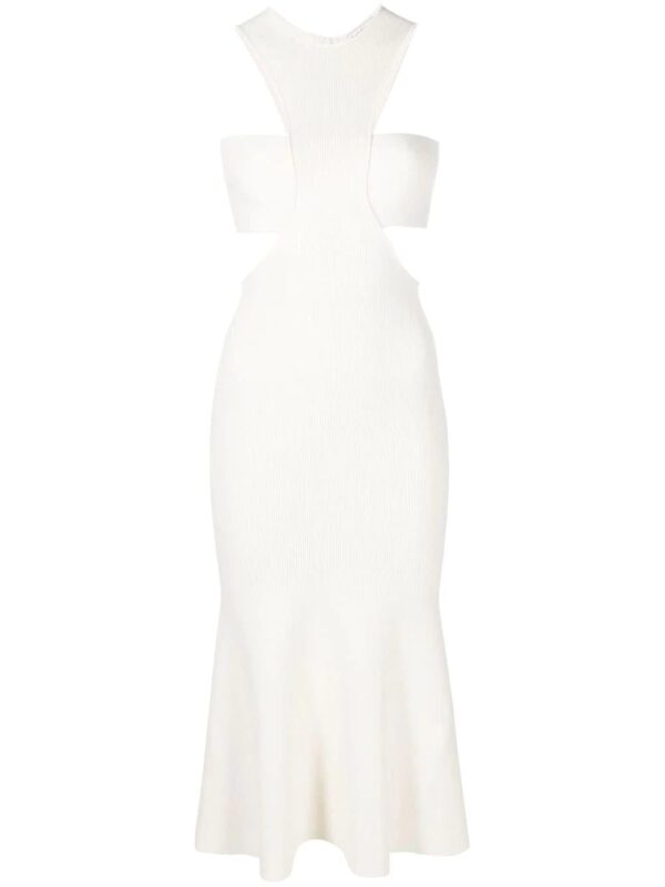 Alexander McQueen  Slashed Harness rib-knit dress